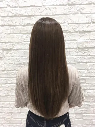 ロング 傷んだ髪をサラサラに 曲がる縮毛矯正◎高岡のヘアスタイル