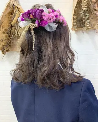 ミディアム ヘアアレンジ 立川 奈那子のヘアスタイル