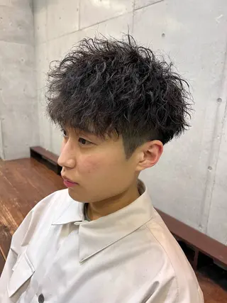 ミディアム パーマ メンズ メンズ特化美容師 /たけしのヘアスタイル