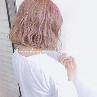 ミディアム カラー misaki🎀 まろみ透け感カラーのヘアスタイル