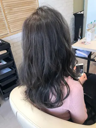 セミロング カラー 金子 富士のヘアスタイル