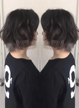 ショート カラー パーマ 三輪 太一のヘアスタイル