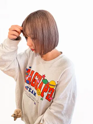 ミディアム SHIORI/ ベージュカラー/ボブのヘアスタイル