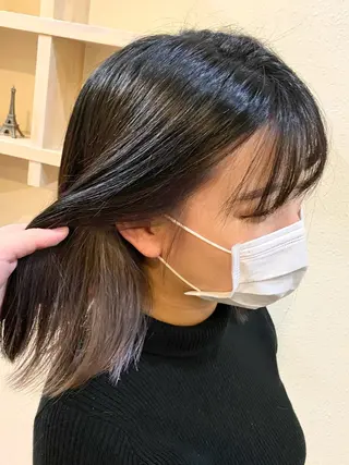 ミディアム カラー 中川 茜里のヘアスタイル