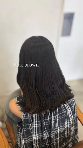 ミディアム チョコカラー🤎 韓国風/MIHOのヘアスタイル