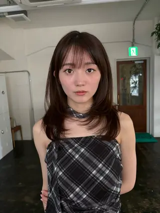 ミディアム 透明感カラー/顔周り カット/ののか💞のヘアスタイル