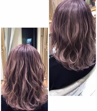 セミロング カラー パーマ 古川 琴美のヘアスタイル