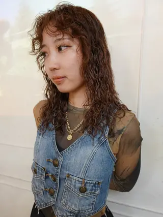 ミディアム パーマ RINKA 岡崎美容室のヘアスタイル