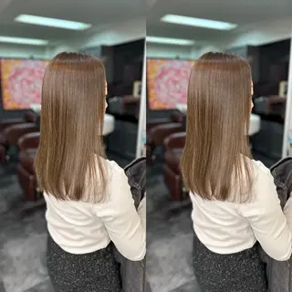セミロング カラー 髪質改善🩵縮毛矯正 代々木/木下のヘアスタイル