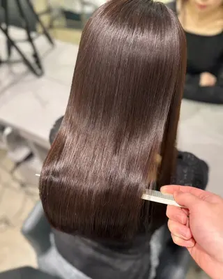 ロング 40代以降の 縮毛矯正専門家のヘアスタイル