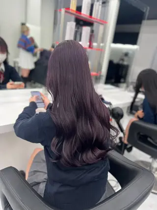 ロング カラー 💖似合わせカラー レイヤー💖縮毛矯正のヘアスタイル