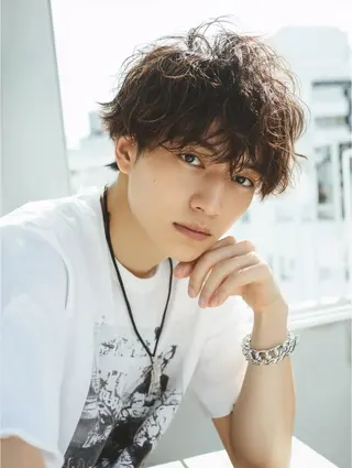 ショート カラー パーマ メンズ 青野 有雅のヘアスタイル