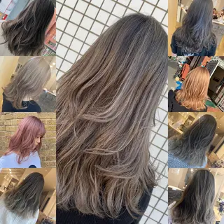 セミロング カラー ハイトーンヘア/ 島崎　タクミのヘアスタイル