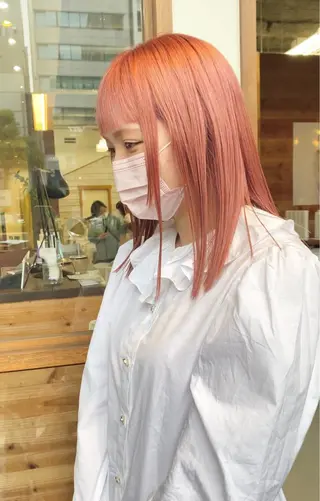 ミディアム カラー クロスパーマ× 透明感カラー✂︎のヘアスタイル