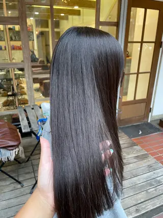 ロング パーマ 立川・くびれミディ 旬なデザインカラーのヘアスタイル