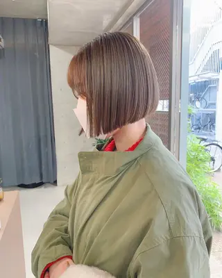 ショート カラー ボブパーマコテ巻き風 パーマNo1深江秀平のヘアスタイル