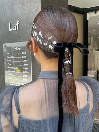 セミロング ヘアアレンジ しのはら まどかのヘアスタイル