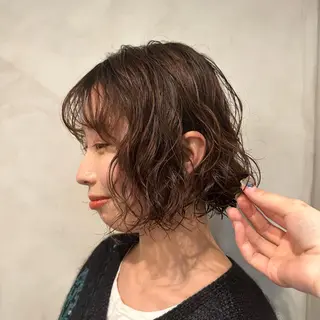 ミディアム パーマ Yuki☺︎パーマ レイヤーカットのヘアスタイル