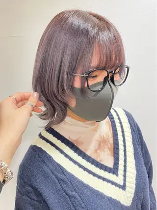 ミディアム カラー うるツヤハイトーン/ レイヤー⟡mayuのヘアスタイル