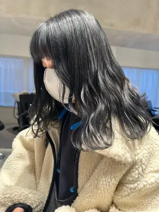 セミロング カラー ヘアアレンジ オリーブ透明感カラー 表参道/MIKUのヘアスタイル