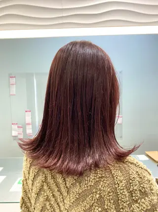 ミディアム カラー 中川 茜里のヘアスタイル
