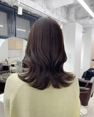 ミディアム カラー 新宿/韓国ヘア/ 髪質改善ストレートのヘアスタイル
