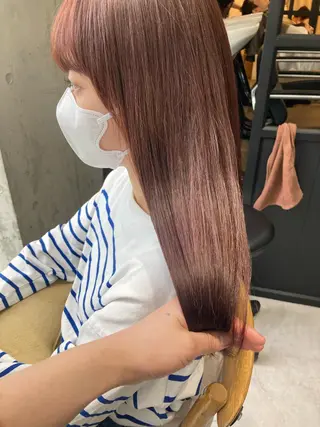 セミロング ✨色持ちの良い艶 カラー✨蟹江真世のヘアスタイル