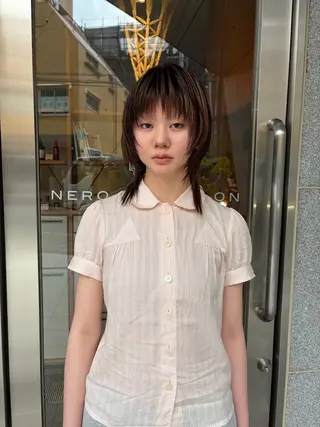 ミディアム レイヤーカット NERO加藤木麻彩のヘアスタイル