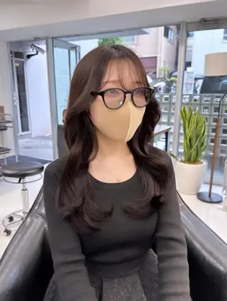 セミロング 韓国ヘア 店長NEGIのヘアスタイル