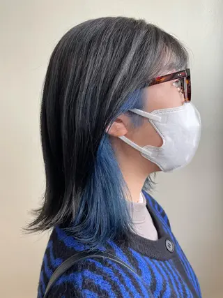 ミディアム カラー 大阪ハイトーン ひらり💜のヘアスタイル