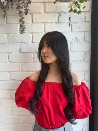 ロング 切りっぱなしカット/ 韓国風/セイナ🪽のヘアスタイル