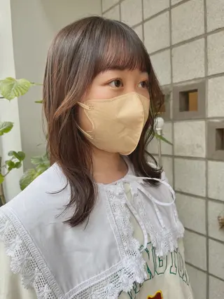 セミロング かわい りほのヘアスタイル