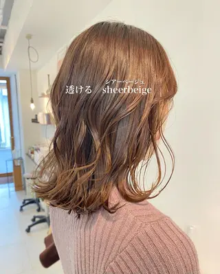 ミディアム カラー 安永 涼のヘアスタイル