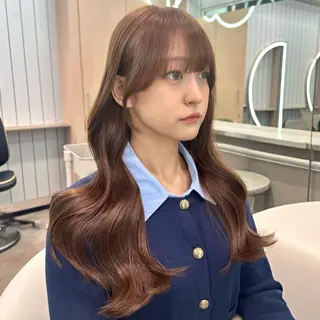 ミディアム ブリーチなしW🎀 髪質改善／はのんのヘアスタイル