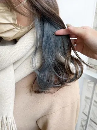 セミロング カラー 初めてでも失敗しない 透明感カラー　Miiのヘアスタイル