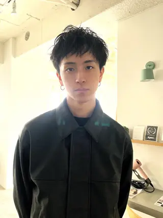 ショート メンズ センターパート職人 柏/メンズ/ ハルキのヘアスタイル