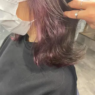セミロング カラー レイヤーカット 韓国ヘアayameのヘアスタイル