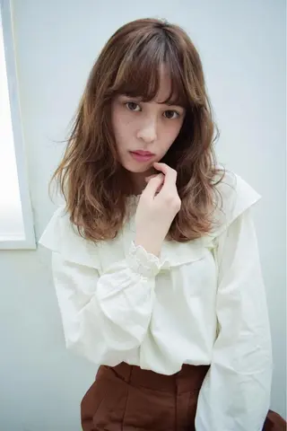 ミディアム カラー パーマ ヘアアレンジ メンズ キッズ ネイル マツエク・マツパ EnBlesS西宮 マンツーマン神道有基のヘアスタイル