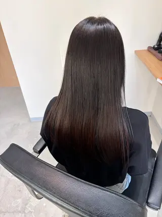 ロング omaフクダ 縮毛矯正/艶髪カラーのヘアスタイル