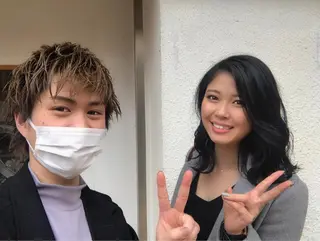 セミロング カラー ニュアンスパーマ/ レイヤー/茶屋町のヘアスタイル