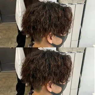 ミディアム パーマ メンズ メンズ専門店 店長 小柳 裕夢のヘアスタイル