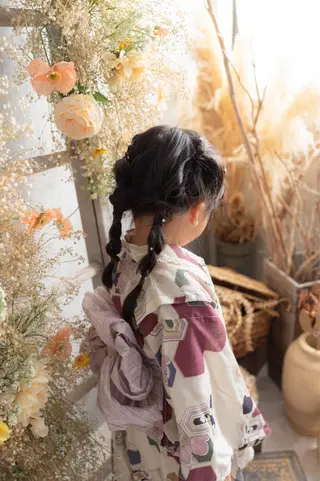 セミロング ヘアアレンジ キッズ Takagi Nanamiのヘアスタイル