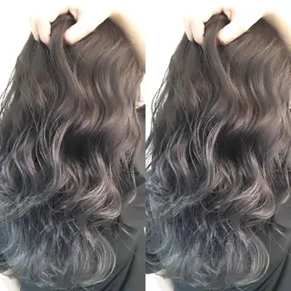 セミロング カラー 🪐脱白髪染め 🪐松尾菜々美のヘアスタイル