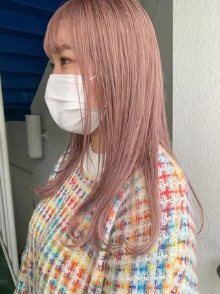 ロング カラー パーマ ヘアアレンジ メンズ ハイトーン/レイヤー 🌸さくらのヘアスタイル