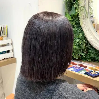 ミディアム カラー 横浜パーマ🌐ボブ✨ 暖色カラーもえかのヘアスタイル
