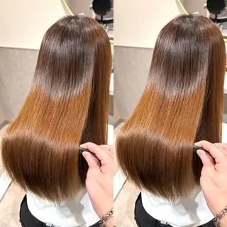 セミロング カラー 銀座No.1髪質改善 縮毛矯正/本木のヘアスタイル
