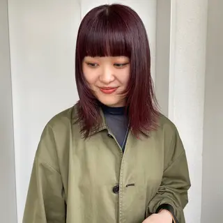 セミロング 暖色・前髪カット 🎗️佐藤ゆみこのヘアスタイル