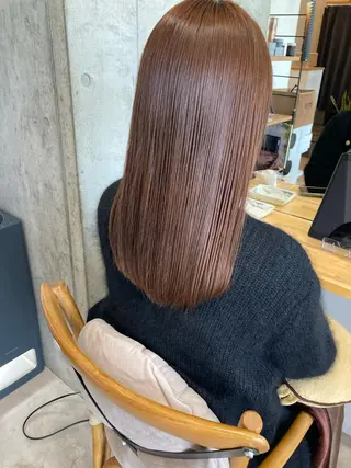 セミロング ✨色持ちの良い艶 カラー✨蟹江真世のヘアスタイル