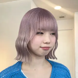 ミディアム カラー ハイトーン×レイヤー ／遠藤将太のヘアスタイル