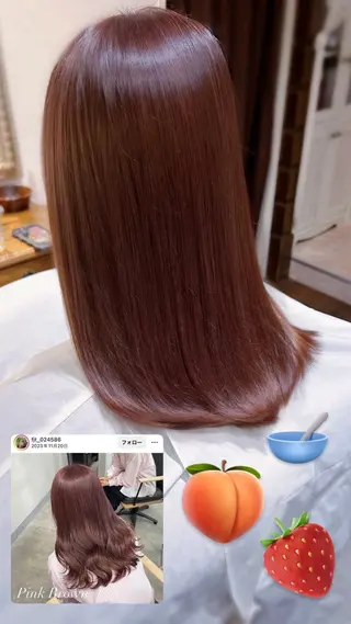 ミディアム カラー 柔らか垢抜けｶﾗｰと ｶｯﾄ🫧ASUKAのヘアスタイル